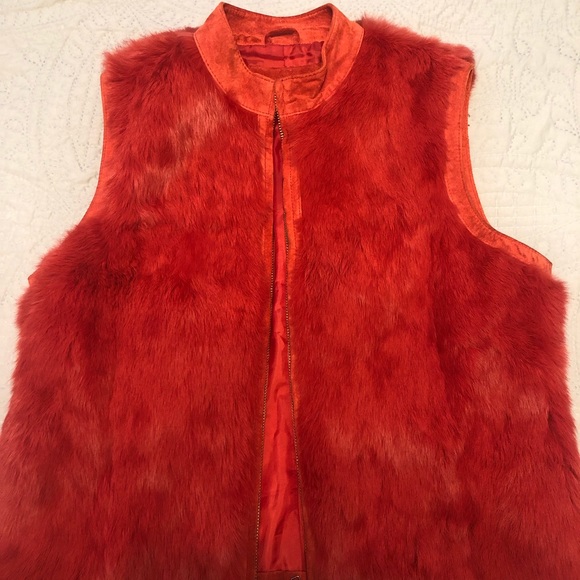 red fur vest